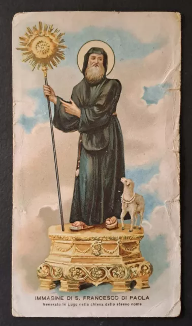 G1 ANTICO Santino Holy Card S. FRANCESCO DI PAOLA IN LUGO  CROMO