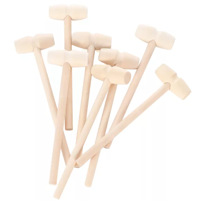 1-50X Wooden Mini Hammer Mallet Kids Flat Head Toy Carving DIY Ornaments Toy AU