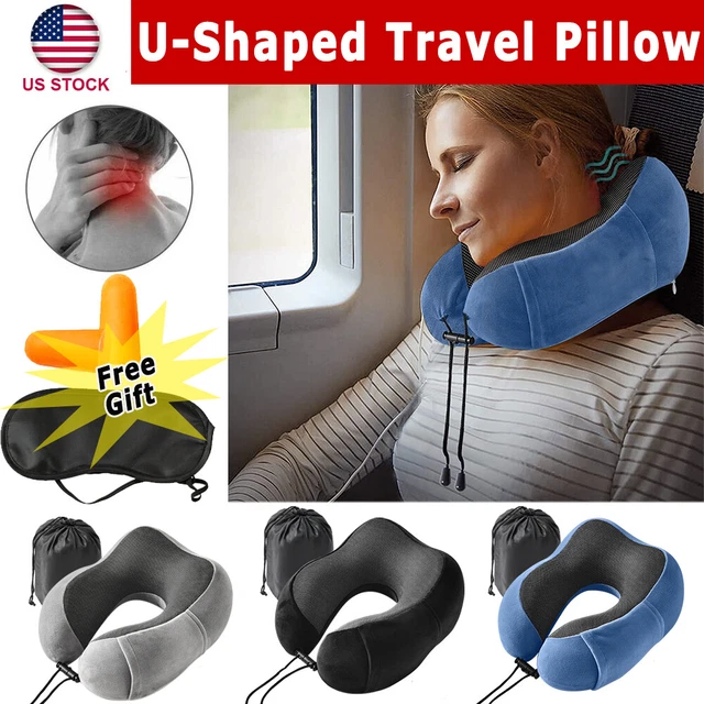 Memory Foam U-Shaped Travel Pillow Neck Support Head Rest Car Plane Soft Cushion
