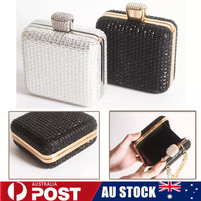 Square Diamond-encrusted Hand Bag Banquet Chain Women Dinner Bag Dress Clutch