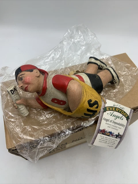 Leo Smith Folk Art Angel of Dependability Newsboy Everyday Angels Ornament MCF