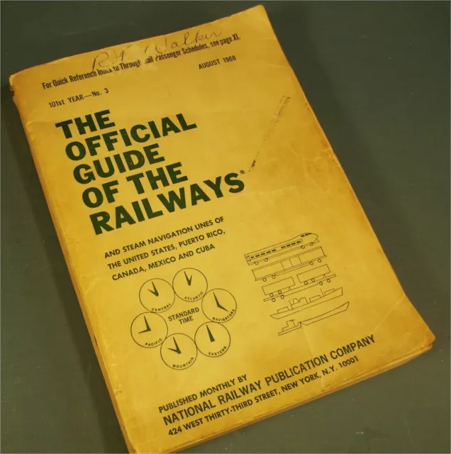 Railroad Book Aug 1968 Official Guide 961 Pages
