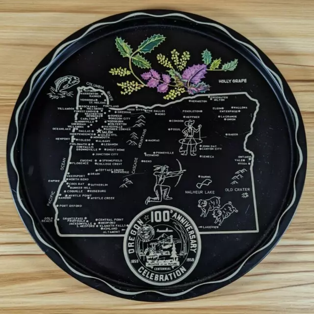 Vintage 1959 Oregon 100th Anniversary Celebration Wall Plate Platter