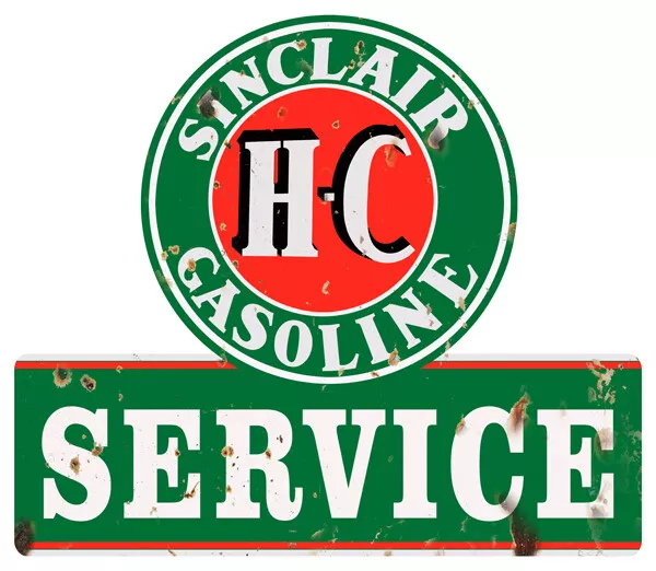 Sinclair HC Gasoline & Service Cut Out Metal Sign 22x19