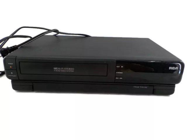 RCA Home Theatre VCR VHS 4 cabezales estéreo de alta fidelidad sin sonido solo espectáculos en blanco y negro