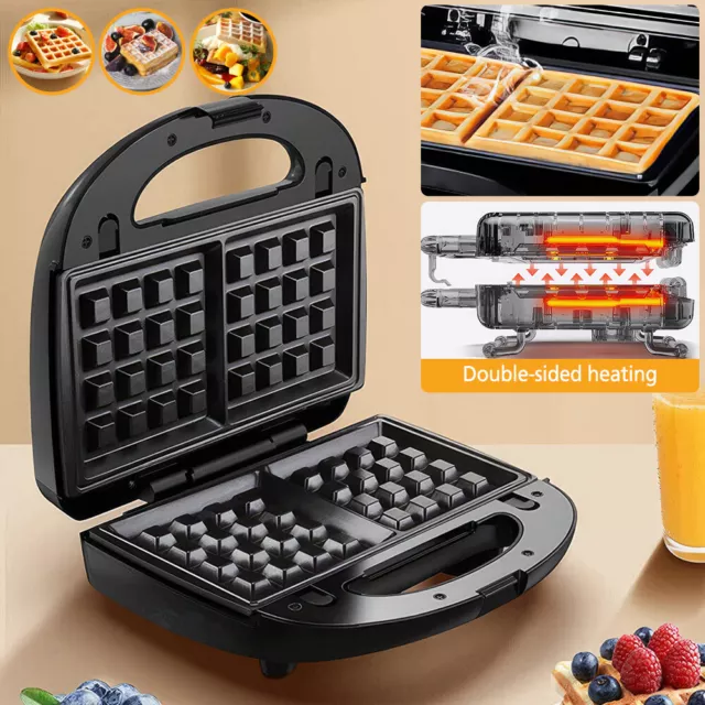 Professional Electric Waffle Maker Breakfast Waffles Machine Non-stick Iron Pan 3
