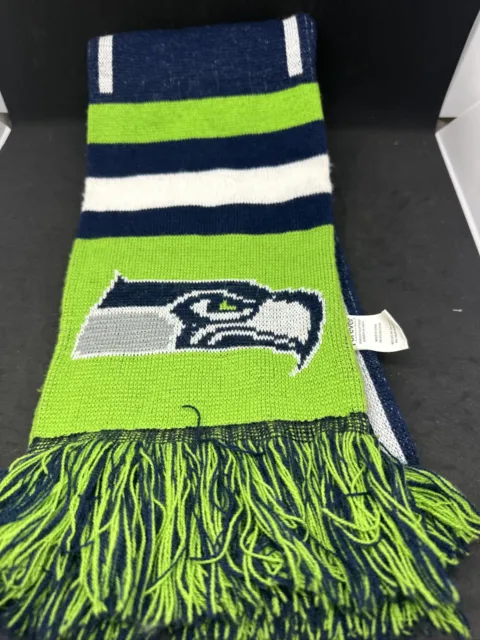 Seattle Seahawks Scarf Knit Winter Neck Double Sided Big Team Logo NFL