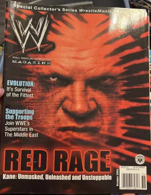 WWE WRESTLING Magazine, OCTOBER 2003, RED RAGE KANE, WRESTLEMANIA POSTER NO. 2!