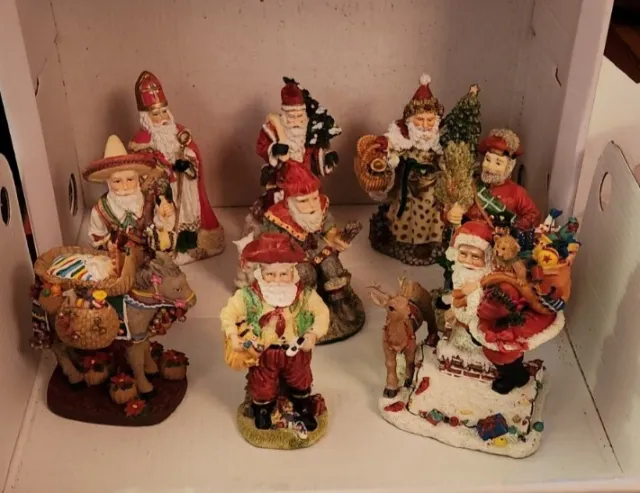 Santa Claus Collection International Vintage Lot Of 9 Various