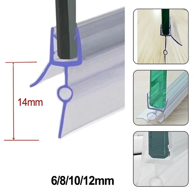 Cinta de sellado junta de ducha neumáticos de retención de agua 2 piezas 50 cm para puerta de vidrio de baño