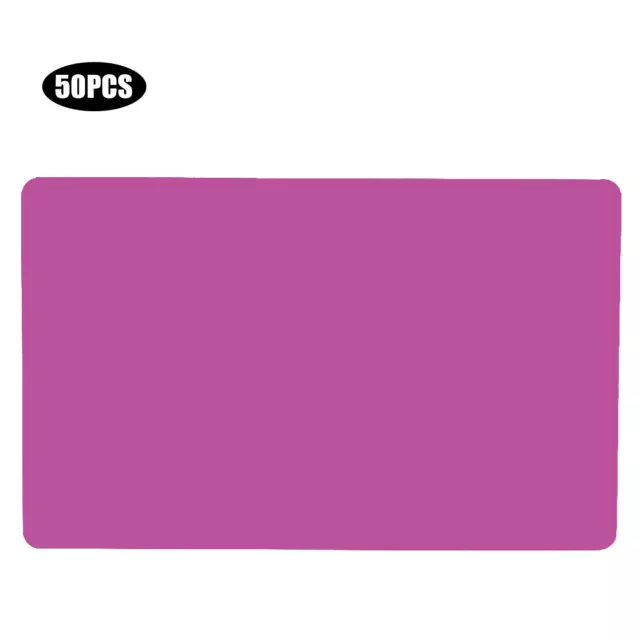(purple)Blank Business Card 50Pcs Non-toxic Name Cards Rust Resistant