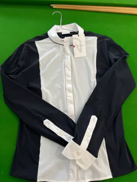 Beautiful Ladies Show Shirt Navy/White BNWT Sieze 46/14