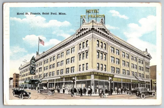 Saint Paul, Minnesota MN - Hotel St. Francis - Vintage Postcard - Posted