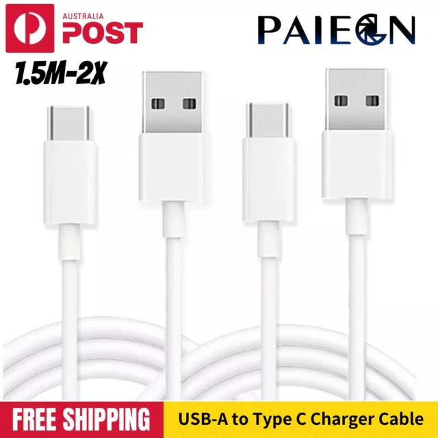 Paiegn 2x USB-A to Type C Charger Cable Fast Charging Cord for Samsung Huawei