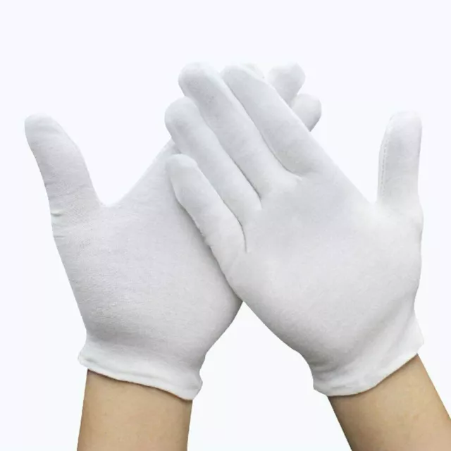 White 100% Cotton 6 Pairs Gloves Dermatological Overnight Moisturising Eczema