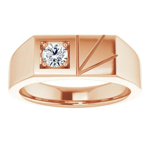 Bague De Mariage Homme Plaqué Or Jaune – Sertie De Diamants Simulés 5,89 Ct – Taille Personnalisable (5 à 12 US)