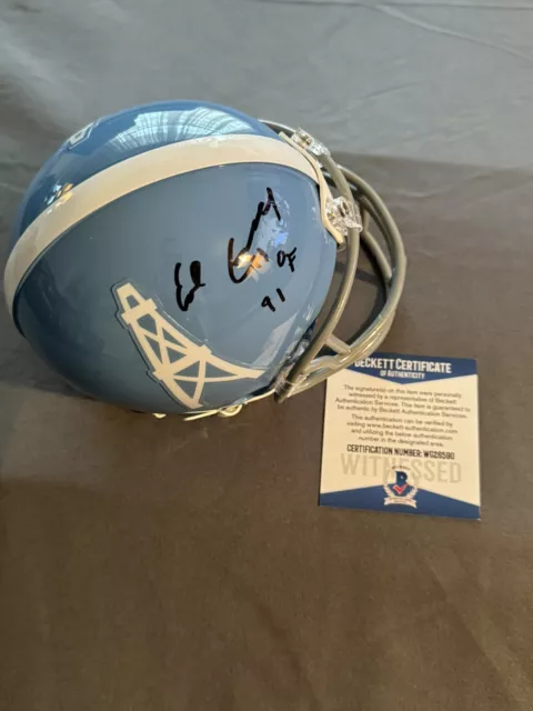 Earl Campbell Autographed/Signed Houston Oilers Mini Helmet Beckett 40328