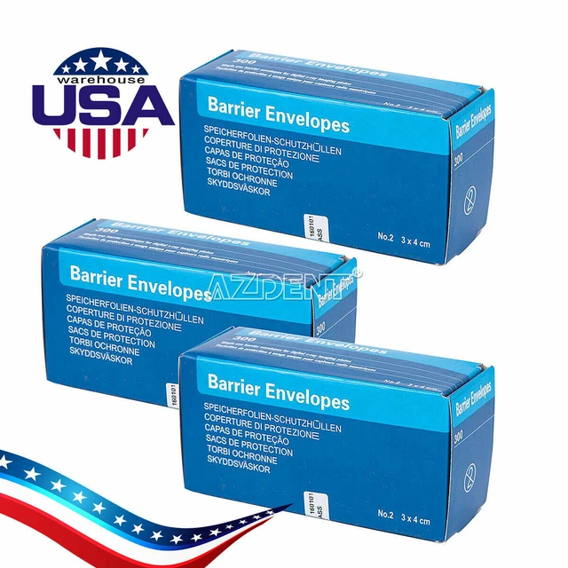 3 X Dental X-Ray Scan X Barrier Envelopes SIZE #2 300pc/pack USA