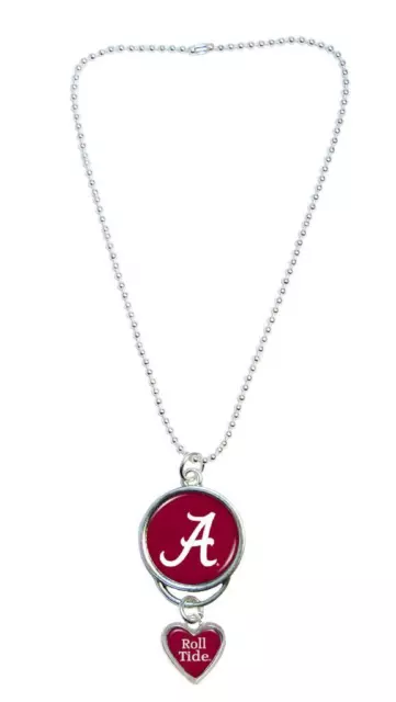 Alabama Crimson Tide Rear View Mirror Car Vehicle Truck Charm Circle Heart UA