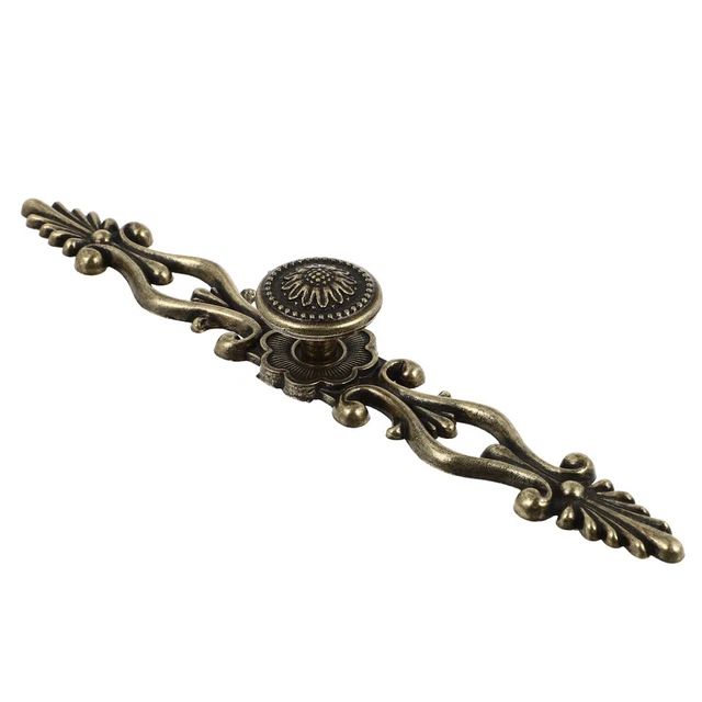 10 Pezzi Pomelli per Mobile Rotondo, Vintage Pomolo 35mm Fiore Design per Cassetti Armadio, Bronzo Antico