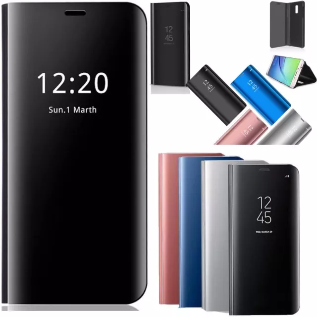 Clear View Mirror Cover Flip Smart Case for Galaxy S21 S22 S23 S20 S8 S9 Note 20