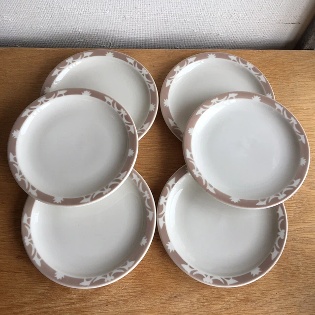 6 Vintage Nutmeg  Syracuse Restaurant  Ware China 6.5"  Bread Plates  SKU 386