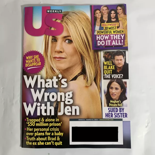 US Weekly Magazine March 21 2022 What Is Wrong With Jennifer Aniston Meghan Sued