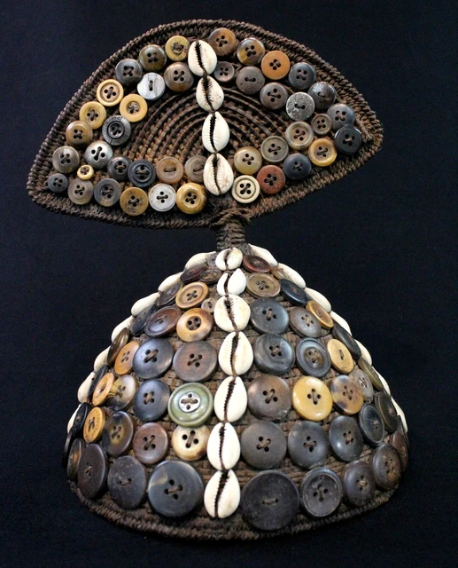 Arte Africano tribal - Cappello Tradizionale di Donna Di Chef Lega - 24 CMS