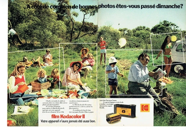 PUBLICITÉ ADVERTISING 820 1975 Kodak film Kodacolor II (2p) peche EUR 3