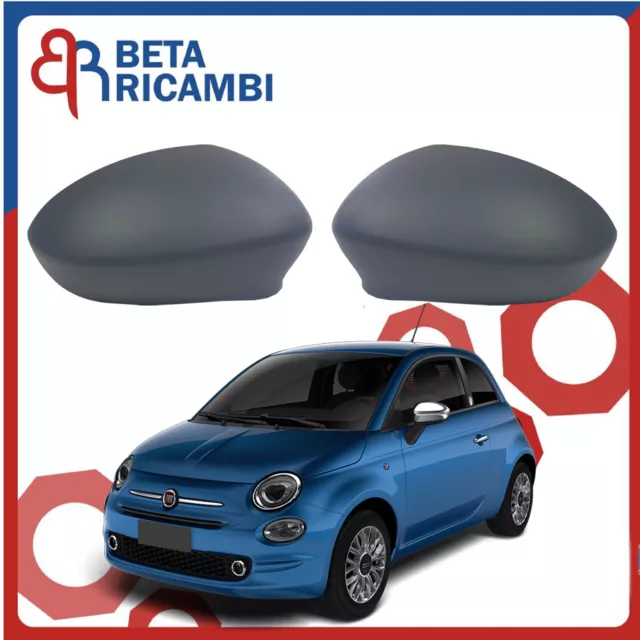 Calotte Specchietto Fiat 500 C Abarth Retrovisore Speccho SX DX con Primer 2 pz