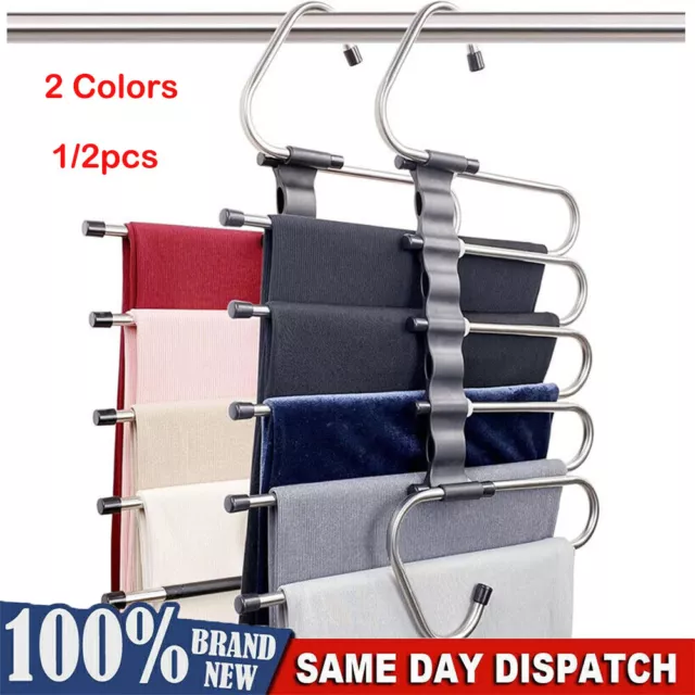 Magic Pants Hangers Space Saving For Closet Multiple Layers Multifunction NEW