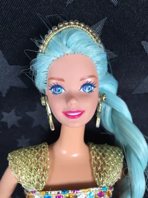 Barbie OOAK Doll - Jewel Hair Mermaid, Blue Hair Reroot 2