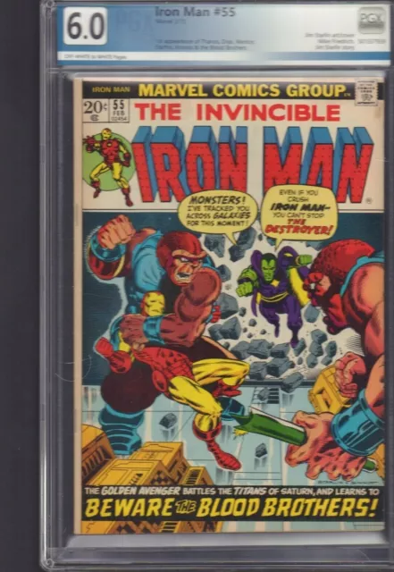 INVINCIBLE IRON MAN #55   1ST Appearance of THANOS DRAX  graded 6.0