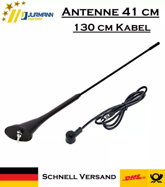 Antenne Dachantenne Autoradioantenne mit Fuß und Kabel 40cm Schwarz OVP für