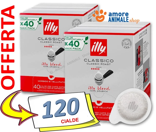 Caffe Illy 100 Cialde Filtro Carta Ese 44mm Decaffeinato Dek