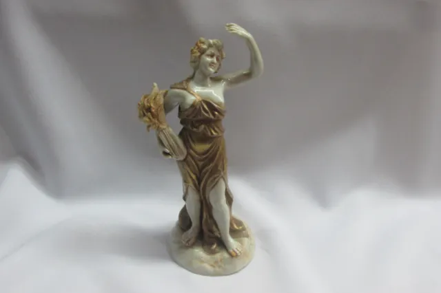 Rare Antique HOCHST 18ème Siècle Statue Figurine En Porcelaine Déesse Cérès