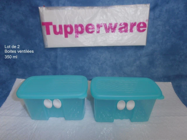 Lot De 2 Boîtes De Conservation Tupperware Violettes – Avec Couvercles Ventilés