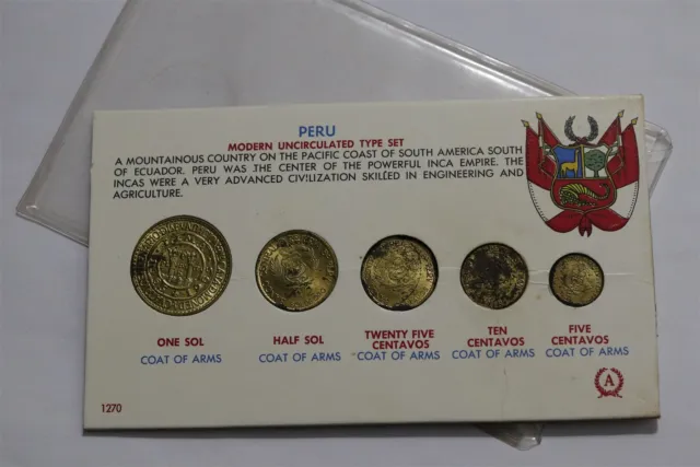 🧭 🇵🇪 Peru Mint Set With Damaged Coins B55 Cg28