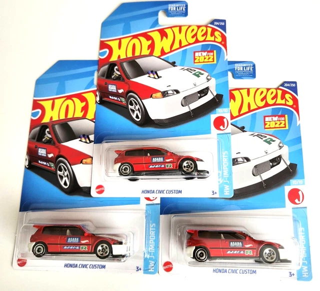 HOT WHEELS HONDA Civic Custom Red 204 204/250 2022 HW JImports 10/10
