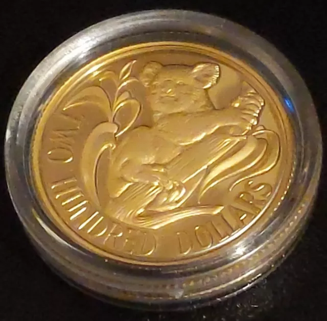 1980 Gold $200 Australia Koala Coin GEM Condition In Capsule .2948 AGW