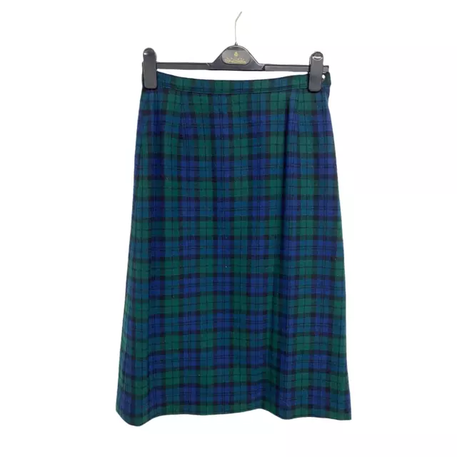 Vintage Pendleton Femmes 100% Pure Laine Vierge Droit à Carreaux Jupe Taille 10