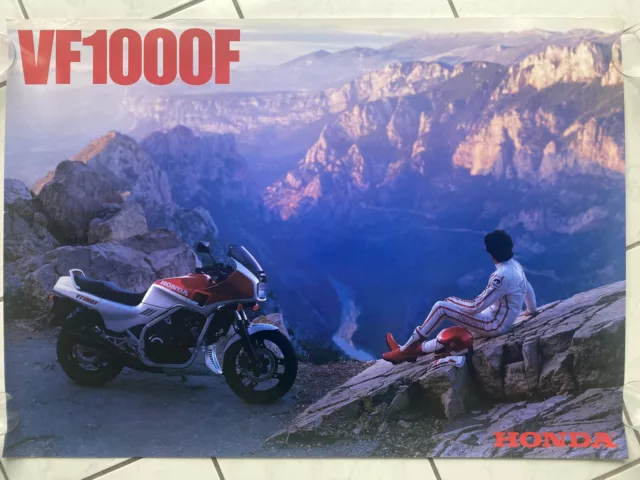 1986 HONDA VF 1000 F Poster GIAPPONESE no prospetto no brochure