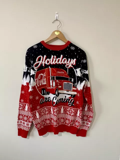 COCA COLA Red Christmas Jumper Holidays Are Coming Primark Large L