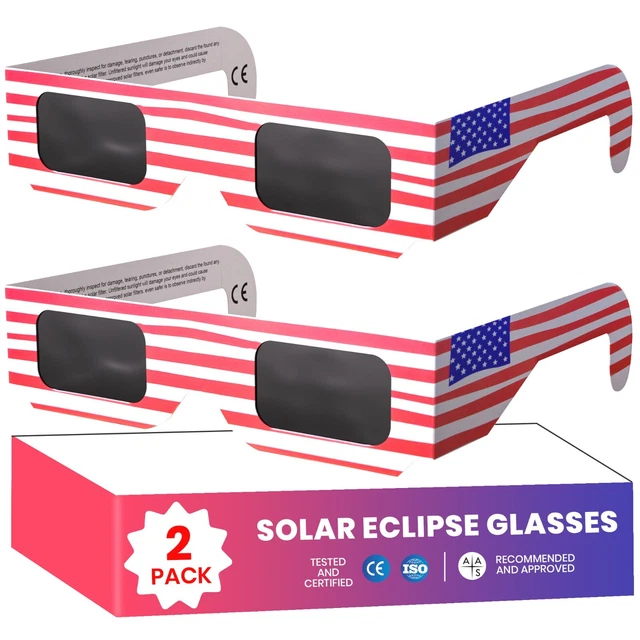 SOLAR ECLIPSE GLASSES AASNASA Approved 2024, ISO Certified Safe