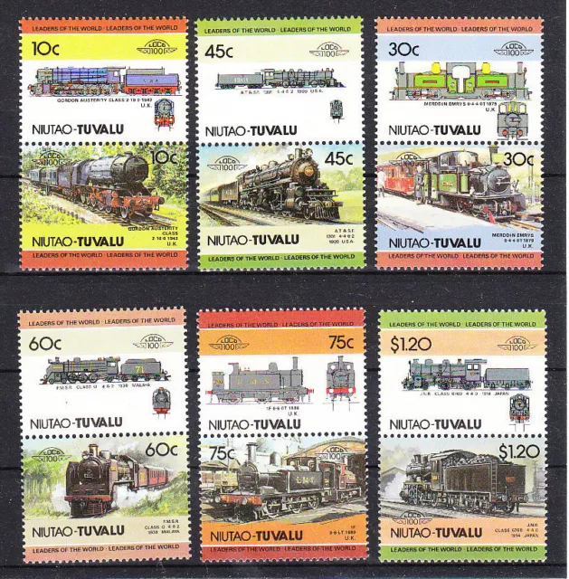 v2127 Tuvalu-Niutao/ Eisenbahn  MiNr 45/56 ** 6 Paare