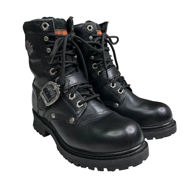 Harley Davidson Black Leather Boots 81003 Biker Motorcycle Women's Size 6.5