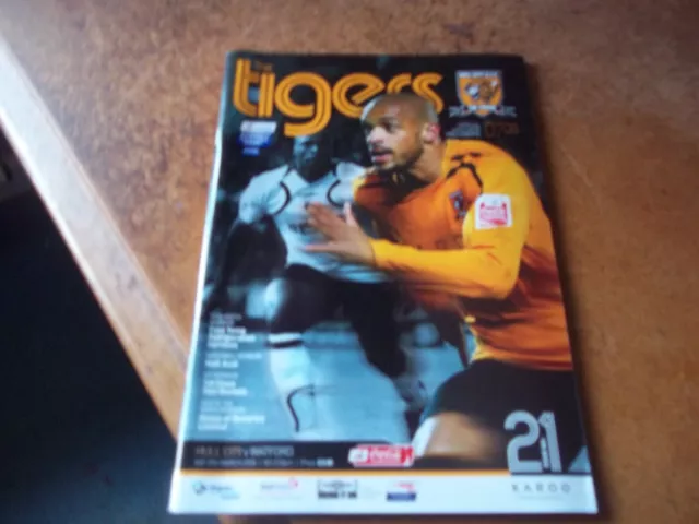 Hull City v Watford Programme 29 March 2008 VGC Championship The Tigers