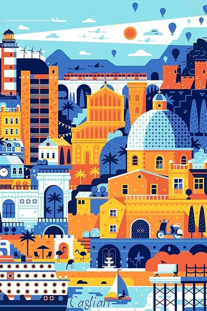 Poster Vintage Rome – Manifeste Publicitaire Tourisme – 32x47 Cm – Neuf
