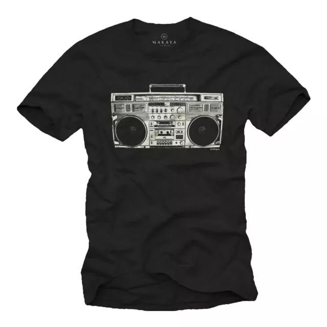 T-SHIRT HIP HOP UOMO rap/graffiti/obey/hipster/swag/music/boombox/ghettoblaster