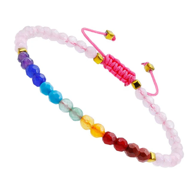 Natural Healing Fire Agate Stone Bead Bracelet Rope Braided Adjustable Jewelry